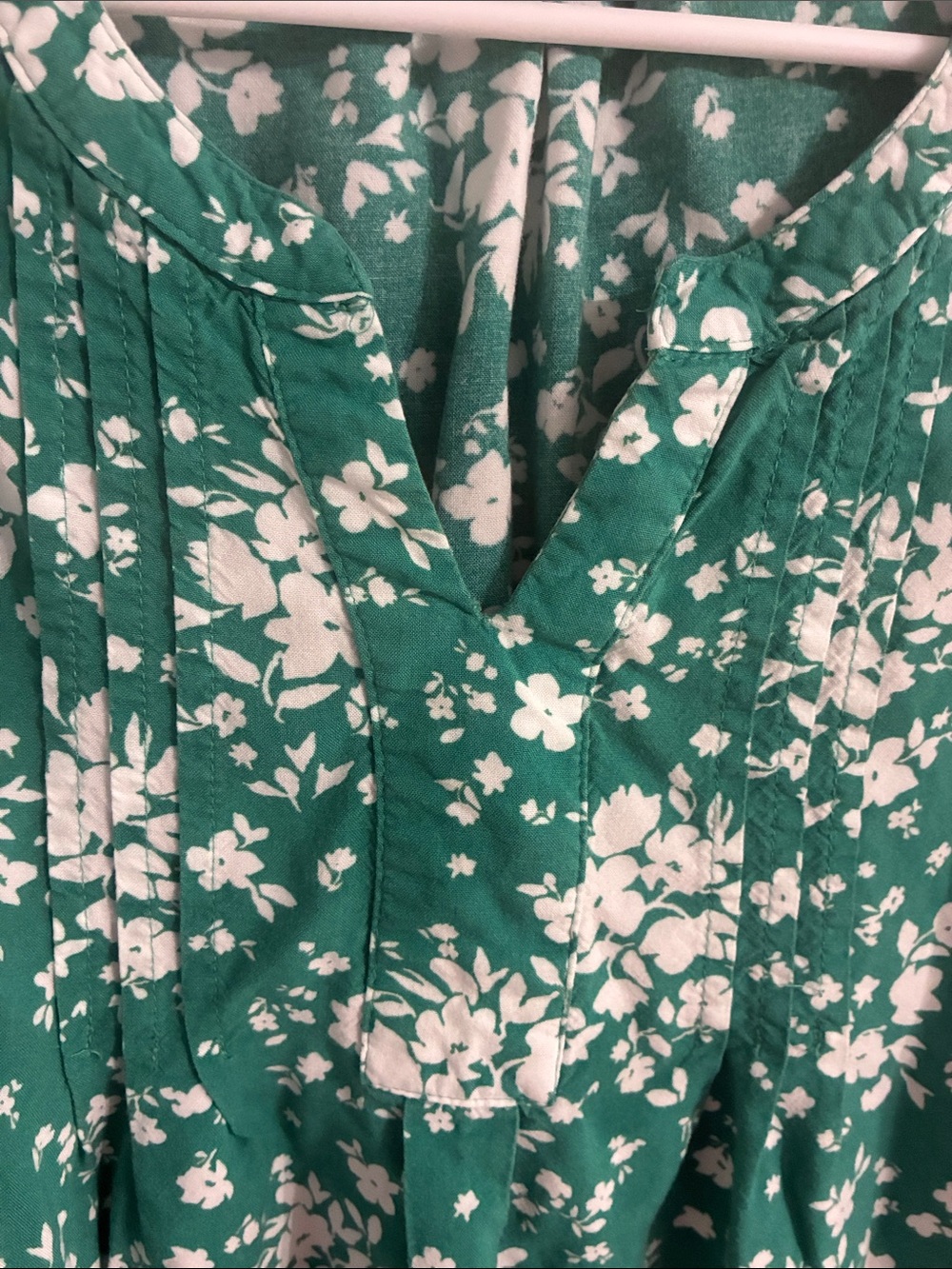 Sonoma Sleeveless Floral Top – Bright‑Soft Green/Turquoise (Size MP)